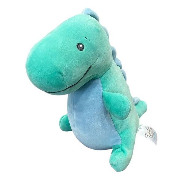 Baby Ganz Cuddle-Me Turquoise Dino T-Rex Plush w/Rattle Lovey Toy 9" EUC - Picture 1 of 10